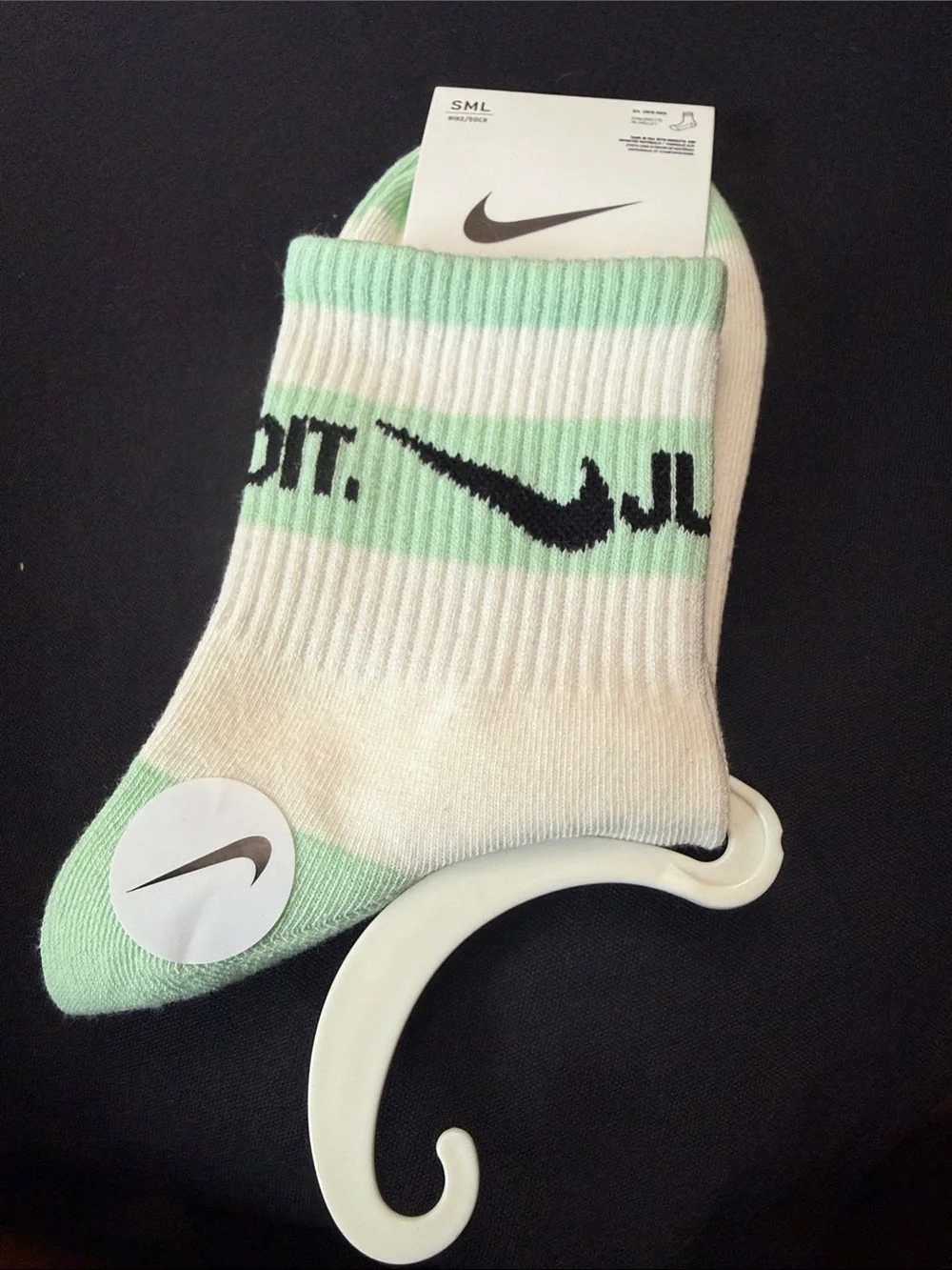 Nike Mint & White Striped Crew Socks